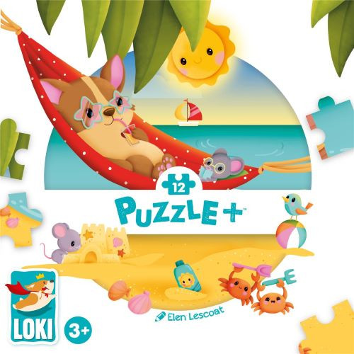 Puzzle 12 pièces Loki à la plage