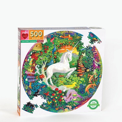 Puzzle Rond Eeboo Unicorn Garden 500p