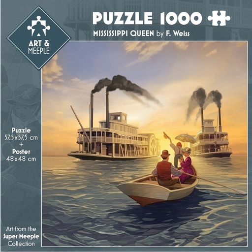 [PZ1000MISSISSIPPIQUEEN] ART&MEEPLE - Puzzle 1000 pièces 57,5x57,5cm Mississippi Queen