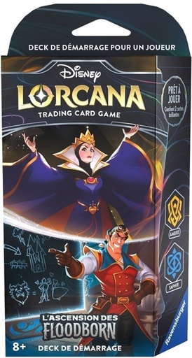 [DECKFLOODBORNREINEGASTON] Deck Reine / Gaston (Ambre / Saphir) - Lorcana Ascension Floodborn